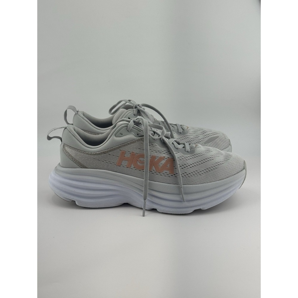 Hoka One One Bondi 8 Women's Size 8.5 D (Wide) Running Shoes Gray